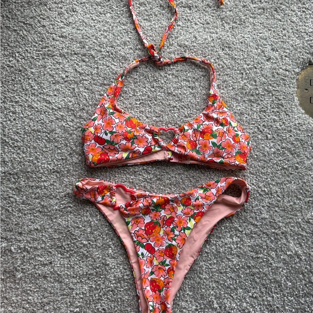 Blackbough Thea Scoop Floral Bikini - Pink and Orange